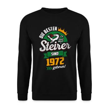 BESTE STEIRER 1972 STEIERMARK GEBURTSTAG GESCHENK - Unisex Pullover - Schwarz - Vorne - Alina (178cm) & Michal (187cm)