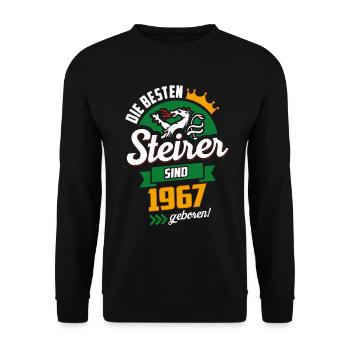 BESTE STEIRER 1967 STEIERMARK GEBURTSTAG GESCHENK - Unisex Pullover - Schwarz - Vorne - Alina (178cm) & Michal (187cm)