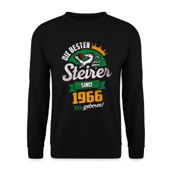 BESTE STEIRER 1966 STEIERMARK GEBURTSTAG GESCHENK - Unisex Pullover - Schwarz - Vorne - Alina (178cm) & Michal (187cm)