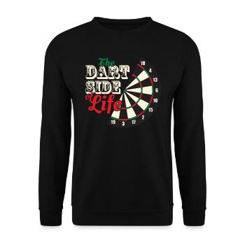 Dart The Dart side of Life Dartscheibe Dartboard - Unisex Sweatshirt - black - Front - Alina (178cm) & Michal (187cm)