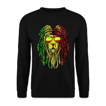 Dreadlocks Rasta Hair Dreads Rastafari Lion - Unisex Sweatshirt - black - Front - Alina (178cm) & Michal (187cm)
