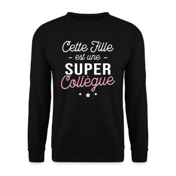 Cette fille est une super collègue - Sweat-shirt Unisexe - noir - Devant - Alina (178cm) & Michal (187cm)
