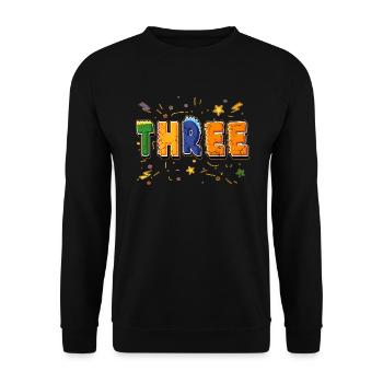 3rd Birthday Boy, third birthday, Three Year old - Unisex Sweatshirt - black - Front - Alina (178cm) & Michal (187cm)