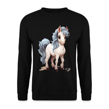 Cute Horse Baby - Unisex Pullover - Schwarz - Vorne - Alina (178cm) & Michal (187cm)