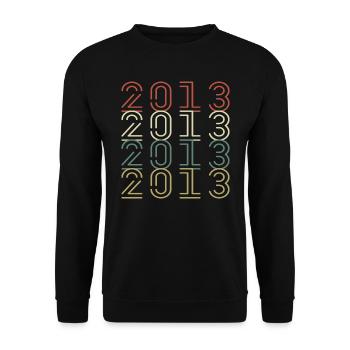 Original 2013 Vintage Vintage Anniversaire Rétro - Sweat-shirt Unisexe - noir - Devant - Alina (178cm) & Michal (187cm)