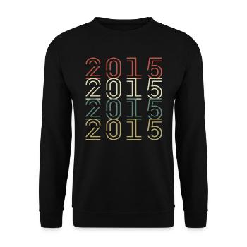 Original 2015 Jahrgang Vintage Geburtstag Retro - Unisex Pullover - Schwarz - Vorne - Alina (178cm) & Michal (187cm)