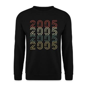 Original 2005 Jahrgang Vintage Geburtstag Retro - Unisex Pullover - Schwarz - Vorne - Alina (178cm) & Michal (187cm)