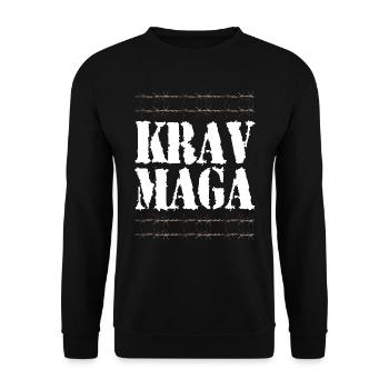 Cool Krav Maga Design - Font with Barbed Wire - Unisex Sweatshirt - black - Front - Alina (178cm) & Michal (187cm)