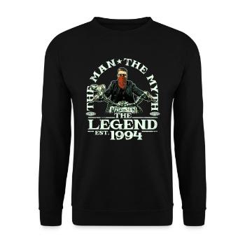1994 Vintage Man Myth Legend Motorcycle - Unisex Sweatshirt - black - Front - Alina (178cm) & Michal (187cm)