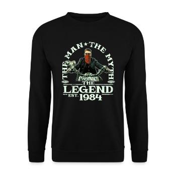 1984 Vintage Man Myth Legend Moto - Sweat-shirt Unisexe - noir - Devant - Alina (178cm) & Michal (187cm)