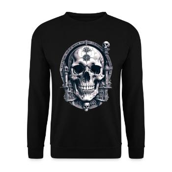 Crâne - Sweat-shirt Unisexe - noir - Devant - Alina (178cm) & Michal (187cm)