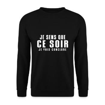 Jean Claude Duss Citation Drôle Les Bronzés - Sweat-shirt Unisexe - noir - Devant - Alina (178cm) & Michal (187cm)