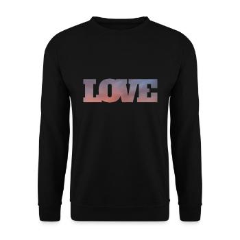 Nuages dans l’inscription amour - Sweat-shirt Unisexe - noir - Devant - Alina (178cm) & Michal (187cm)