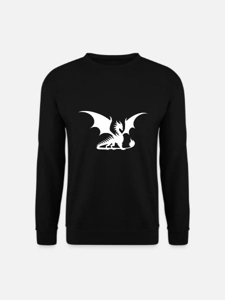 Drache mit Flügeln Mittelalter Fantasy Style - Unisex Pullover - Schwarz