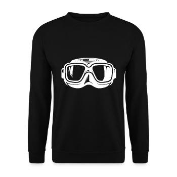 Diving Mask Silhouette Logo Style - Unisex Sweatshirt - black - Front - Alina (178cm) & Michal (187cm)