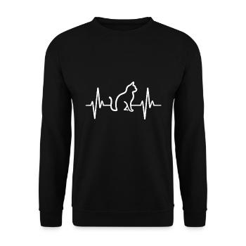Battements de cœur de chat - Sweat-shirt Unisexe - noir - Devant - Alina (178cm) & Michal (187cm)