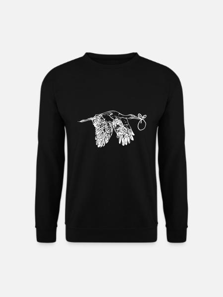 Fliegender Storch Nachwuchs Lieferung - Unisex Pullover - Schwarz