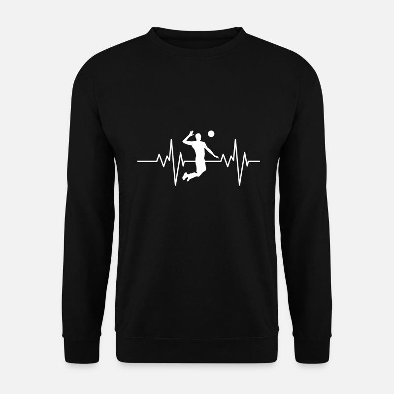 Sport Volleyballer Geschenk Herzschlag Volleyball - Unisex Pullover - Schwarz