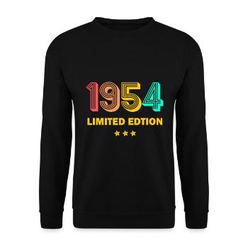 Vintage 1954 70th Birthday 1954 Limited Edition - Unisex Sweatshirt - black - Front - Alina (178cm) & Michal (187cm)