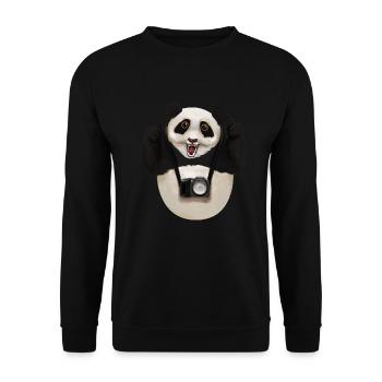 Panda Panda ours photographe Photo Cadeau Photo - Sweat-shirt Unisexe - noir - Devant - Alina (178cm) & Michal (187cm)