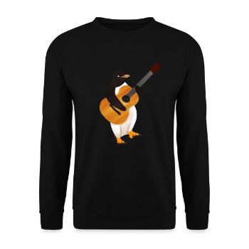 Guitare guitare acoustique Pingouin Cadeau enfants - Sweat-shirt Unisexe - noir - Devant - Alina (178cm) & Michal (187cm)