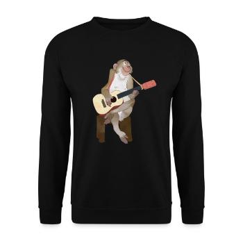 Guitare guitare acoustique Singe motif enfant cadeau - Sweat-shirt Unisexe - noir - Devant - Alina (178cm) & Michal (187cm)