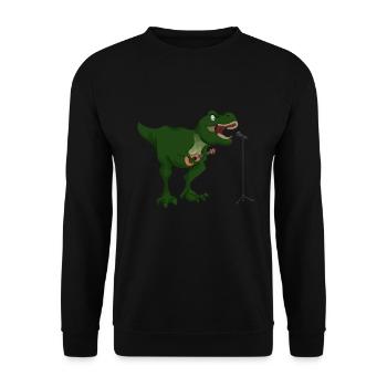 T-Rex Guitar Trex Dino Guitarist Gift - Unisex Sweatshirt - black - Front - Alina (178cm) & Michal (187cm)