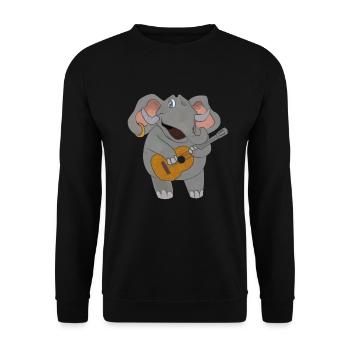 Guitare guitare acoustique Éléphant Cadeau enfants - Sweat-shirt Unisexe - noir - Devant - Alina (178cm) & Michal (187cm)
