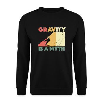 Klettern Bouldern Karabiner Felsklettern Geschenk - Unisex Pullover - Schwarz - Vorne - Alina (178cm) & Michal (187cm)