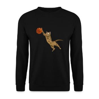 Catsmaid Streetball Cadeau De Chat De Basket-ball - Sweat-shirt Unisexe - noir - Devant - Alina (178cm) & Michal (187cm)