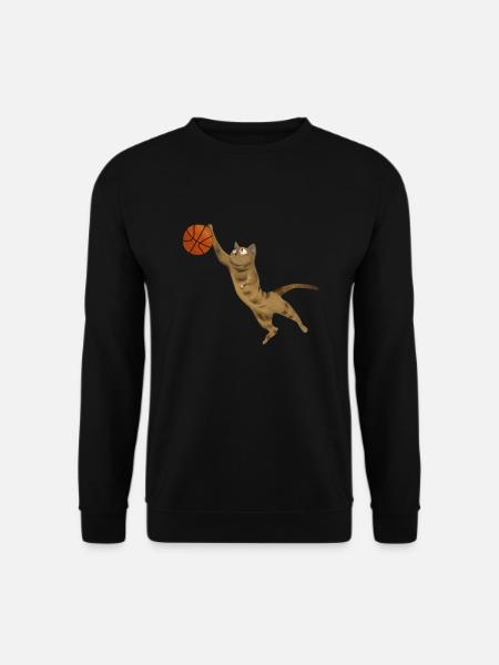 Basketball Katze Katzenmama Streetball Geschenk - Unisex Pullover - Schwarz
