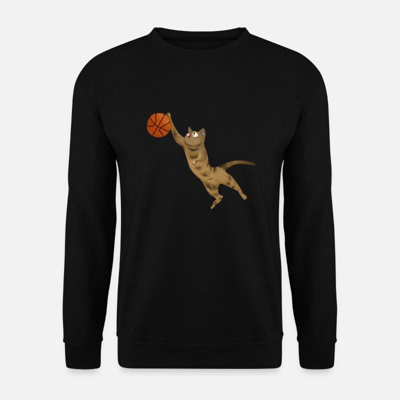 Basketball Katze Katzenmama Streetball Geschenk - Unisex Pullover - Schwarz
