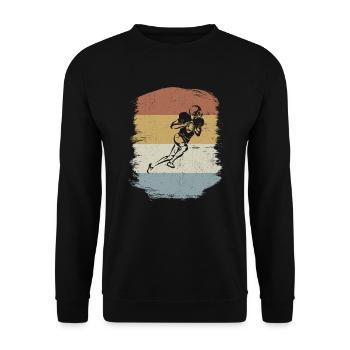 American Football Retro Vintage Rugby Gift - Unisex Sweatshirt - black - Front - Alina (178cm) & Michal (187cm)