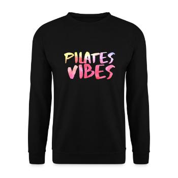 Pilates Methode Training Sport Meditation Geschenk - Unisex Pullover - Schwarz - Vorne - Alina (178cm) & Michal (187cm)