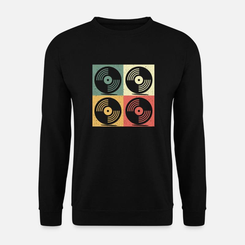 Vinyl Schallplatte Turntables Retro Geschenk - Unisex Pullover - Schwarz