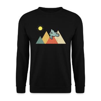 Motocross Bike Motorrad Retro Vintage Geschenk - Unisex Pullover - Schwarz - Vorne - Alina (178cm) & Michal (187cm)