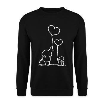 Rabbit and elephant sweet - Unisex Sweatshirt - black - Front - Alina (178cm) & Michal (187cm)
