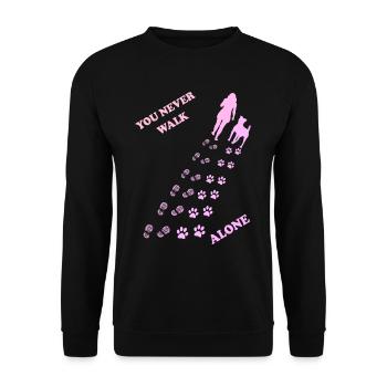 You never go alone - Unisex Sweatshirt - black - Front - Alina (178cm) & Michal (187cm)