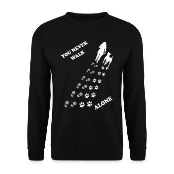 You never go alone - Unisex Sweatshirt - black - Front - Alina (178cm) & Michal (187cm)