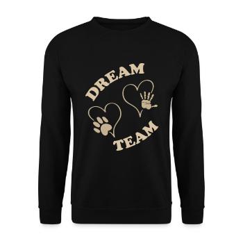 Dream team main patte - Sweat-shirt Unisexe - noir - Devant - Alina (178cm) & Michal (187cm)