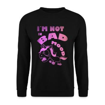 Einhorn gute Laune - Unisex Pullover - Schwarz - Vorne - Alina (178cm) & Michal (187cm)