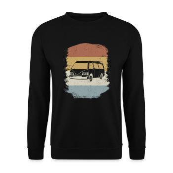 Retro Campervan Vintage Caravan Camping Van - Sweat-shirt Unisexe - noir - Devant - Alina (178cm) & Michal (187cm)