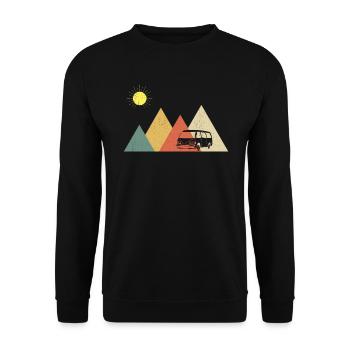 Retro Campervan Vintage Caravan Camping Van - Sweat-shirt Unisexe - noir - Devant - Alina (178cm) & Michal (187cm)