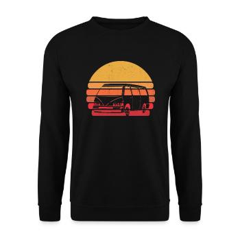Retro Campervan Vintage Caravan Camping Van - Sweat-shirt Unisexe - noir - Devant - Alina (178cm) & Michal (187cm)