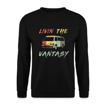 Retro Campervan Vintage Caravan Camping Van - Sweat-shirt Unisexe - noir - Devant - Alina (178cm) & Michal (187cm)