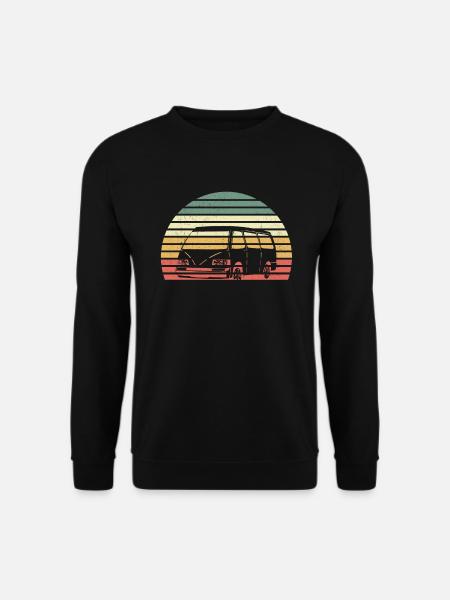 Retro Campervan Vintage Caravan Camping Van - Unisex Pullover - Schwarz