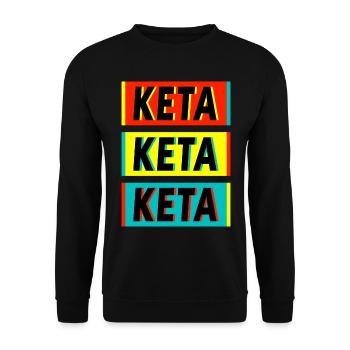 keta - Ketamin - Techno - lustiges Drogen Shirt - Unisex Pullover - Schwarz - Vorne - Alina (178cm) & Michal (187cm)