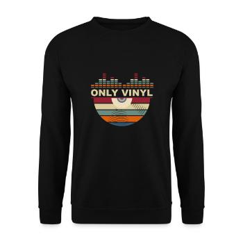 Retro Vinyl Record Gift I Record Collector - Unisex Sweatshirt - black - Front - Alina (178cm) & Michal (187cm)