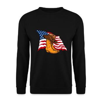 Line Dancing Geschenk I Country Line Dance - Unisex Pullover - Schwarz - Vorne - Alina (178cm) & Michal (187cm)