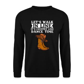 Line Dancing Geschenk I Country Line Dance - Unisex Pullover - Schwarz - Vorne - Alina (178cm) & Michal (187cm)